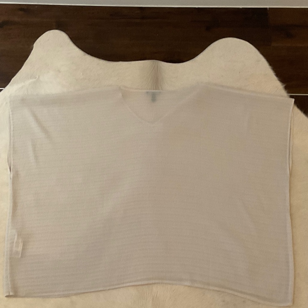 Eileen Fisher Soft Cream V-Neck Poncho - Picture 3 of 3